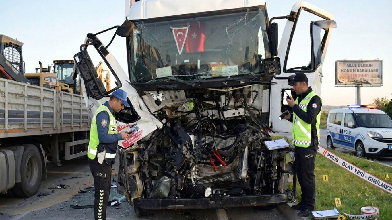 Çine Yolunda Dehşet Saçan Çarpışma: Dev Kamyon Hurda Yığınına Döndü!