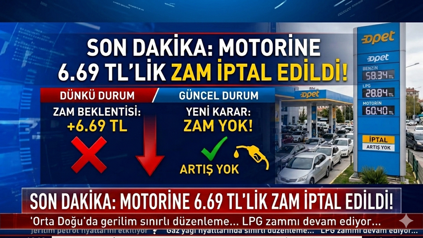 BEKLENEN ZAM İPTAL EDİLDİ