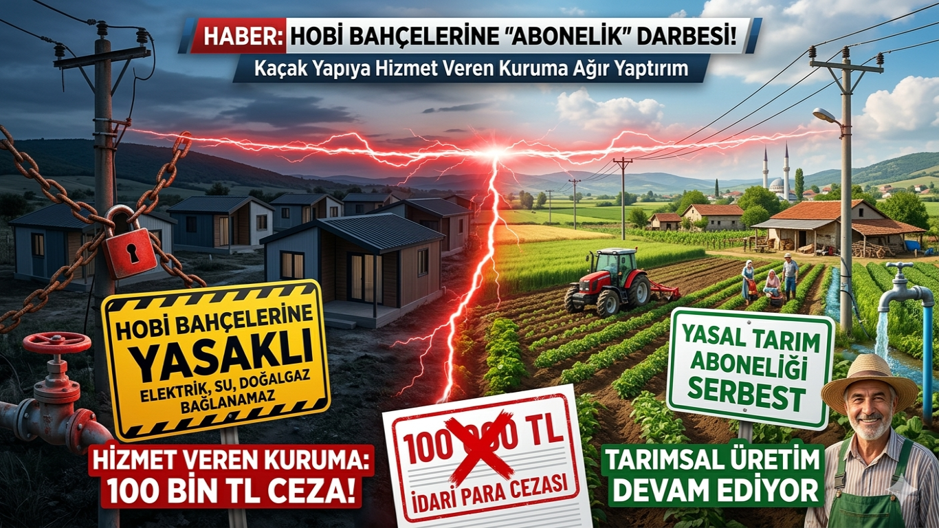 Hobi Bahçelerine Abonelik Darbesi: Kaçak Yapıya Hizmet Veren Kuruma 100 Bin TL Ceza!