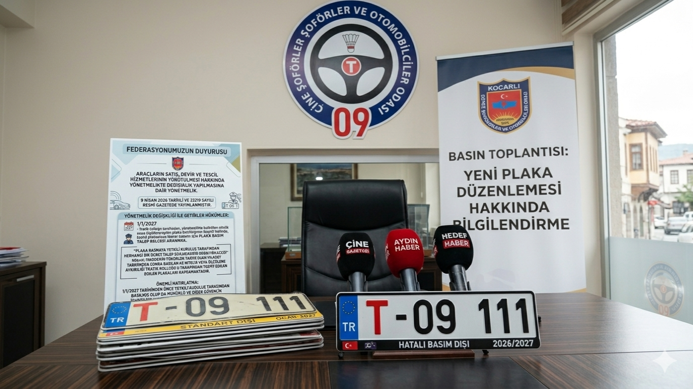 Çine Şoförler Odası’ndan Plaka Düzenlemesi Hakkında Önemli Açıklama: Hatalı Basım Ücretsiz Değişecek