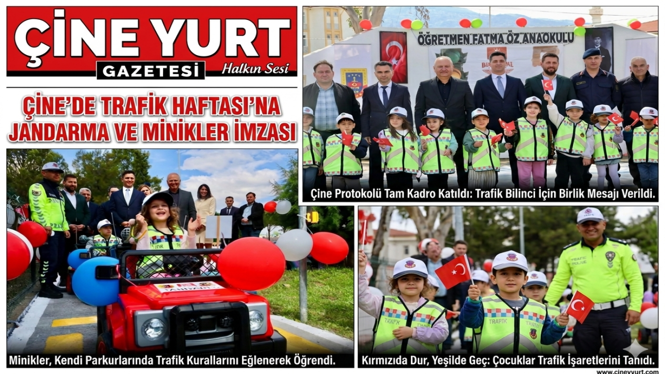Çine’de Miniklerden Trafik Şenliği: Jandarma Bahçeyi Eğitim Parkuruna Çevirdi!