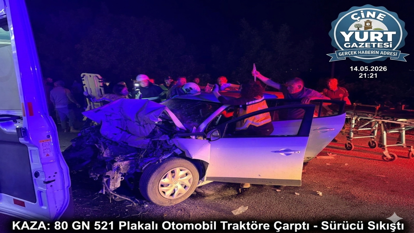 AYDIN-MUĞLA KARAYOLUNDA CAN PAZARI: OTOMOBİL TRAKTÖRE ARKADAN ÇARPTI!