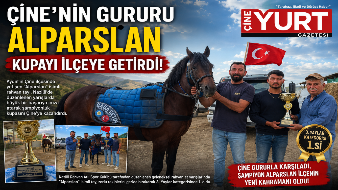 ÇİNE’NİN GURURU ‘ALPARSLAN’ KUPAYI İLÇEYE GETİRDİ!