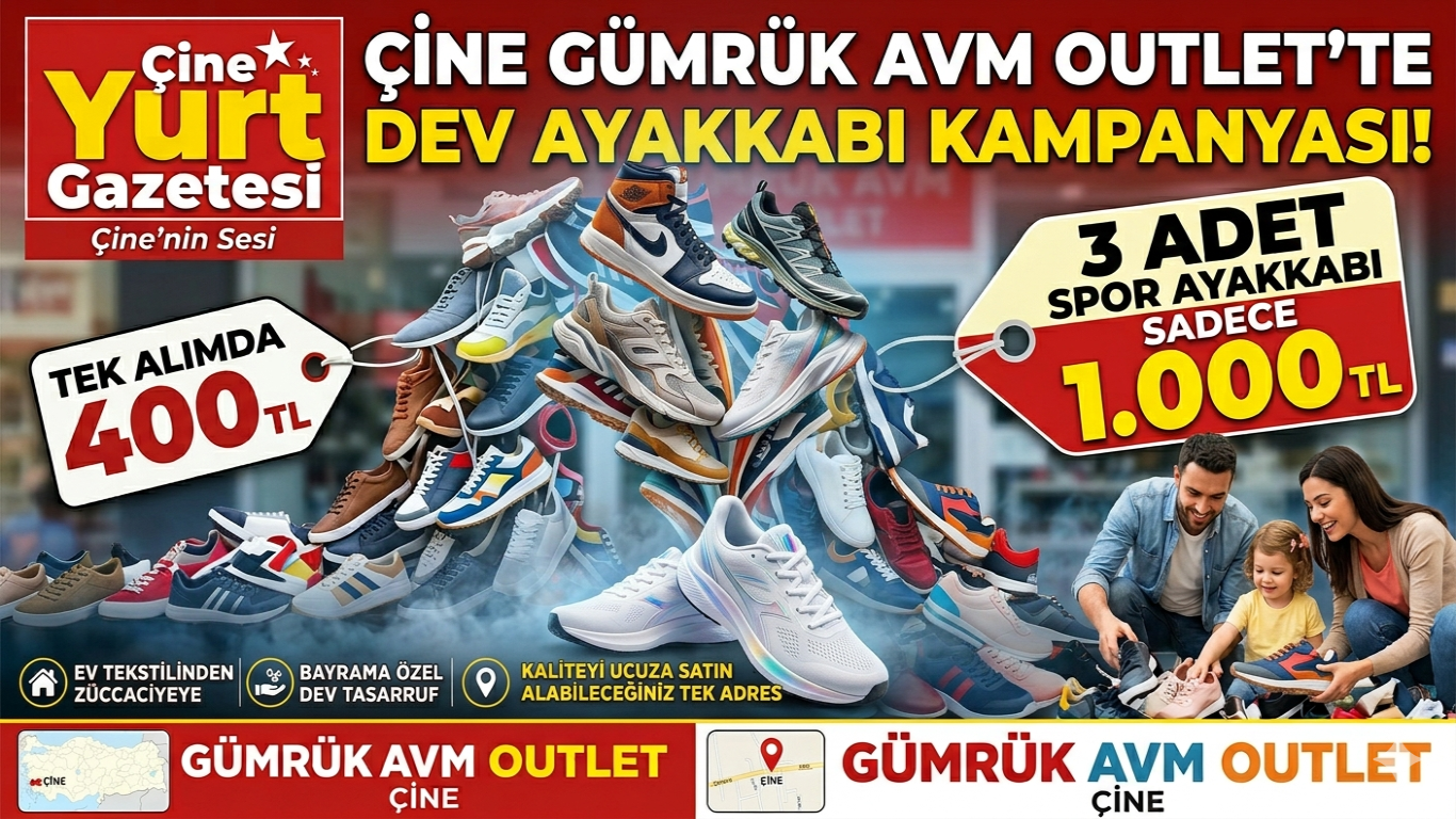 ÇİNE GÜMRÜK AVM OUTLET’TEN DEV KAMPANYA: 3 SPOR AYAKKABI SADECE BİN LİRA!