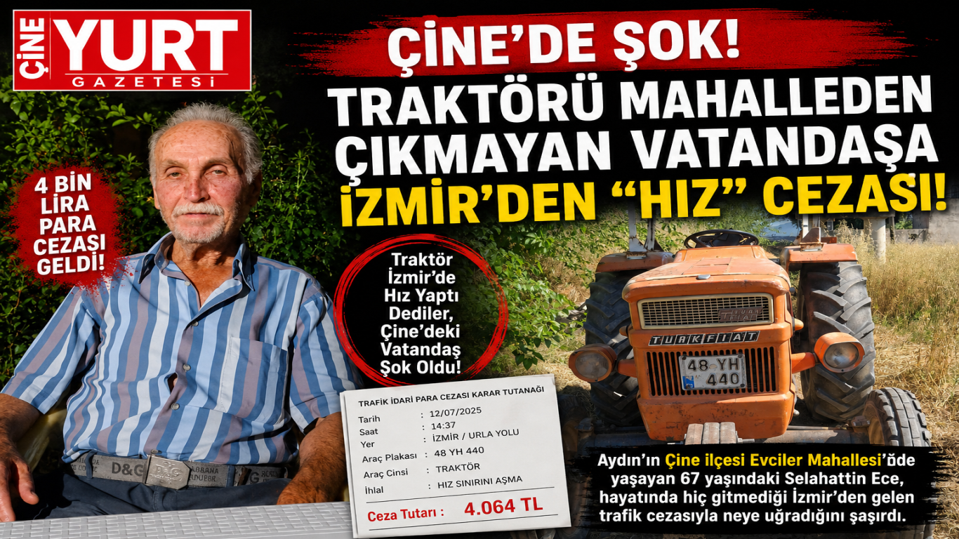 ÇİNE’DE ŞOK: TRAKTÖRÜ MAHALLEDEN ÇIKMAYAN VATANDAŞA İZMİR’DEN HIZ CEZASI!