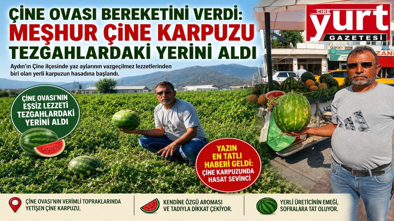 Çine Ovası Bereketini Verdi: Meşhur Çine Karpuzu Tezgâhlardaki Yerini Aldı