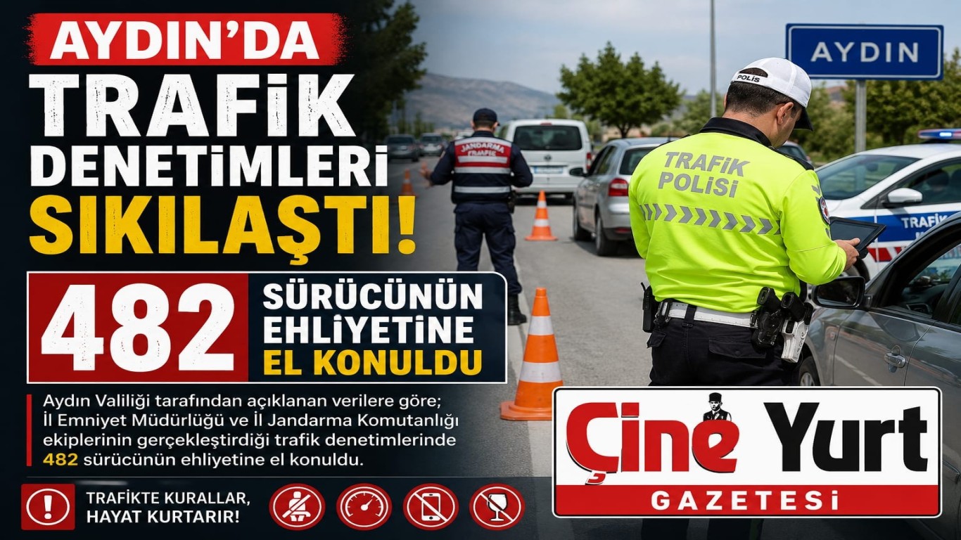 Aydın’da Trafik Denetimleri Sıkılaştı: 482 Sürücünün Ehliyetine El Konuldu