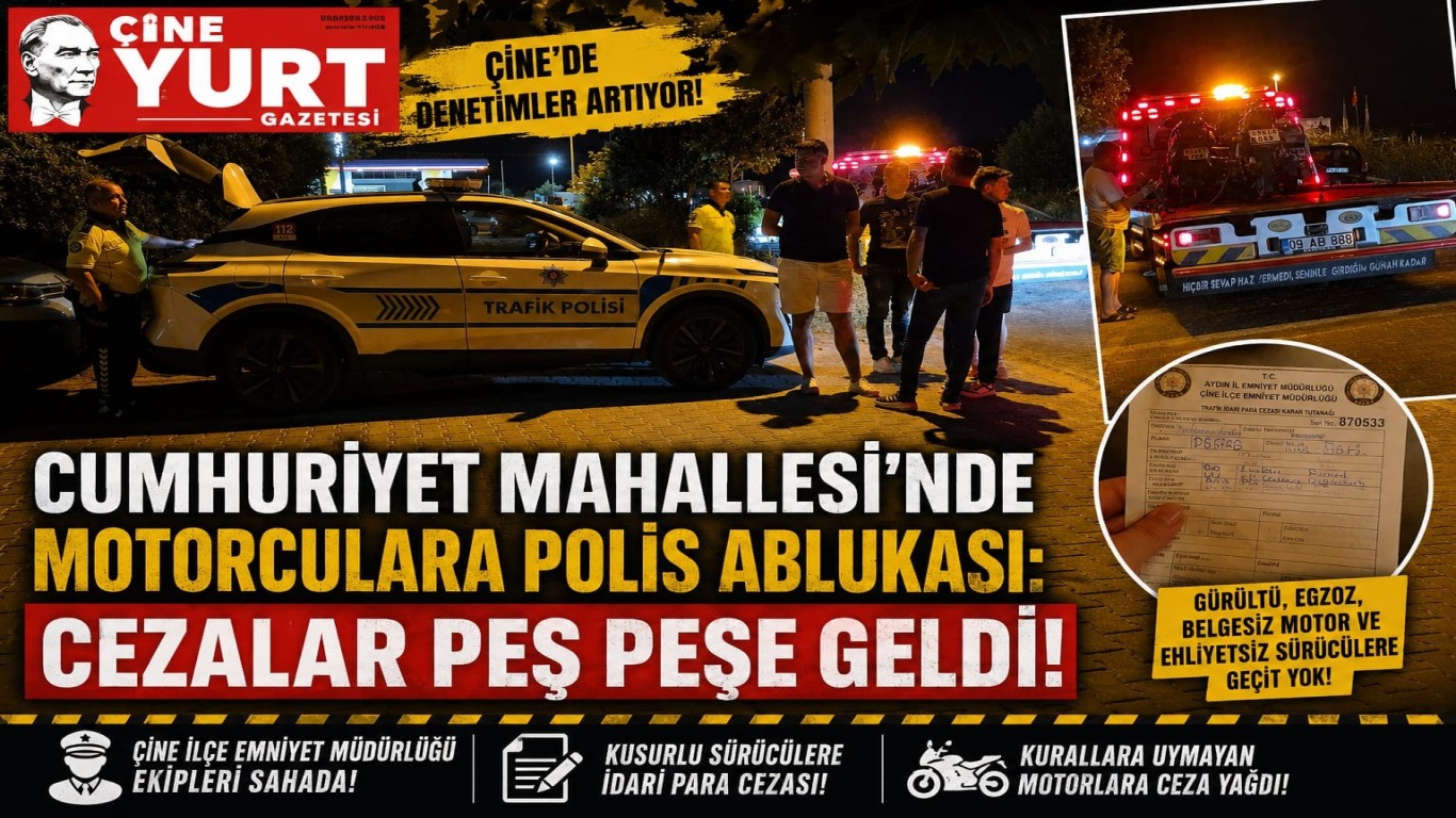 CUMHURİYET MAHALLESİ’NDE MOTORCULARA POLİS ABLUKASI: CEZALAR PEŞ PEŞE GELDİ!