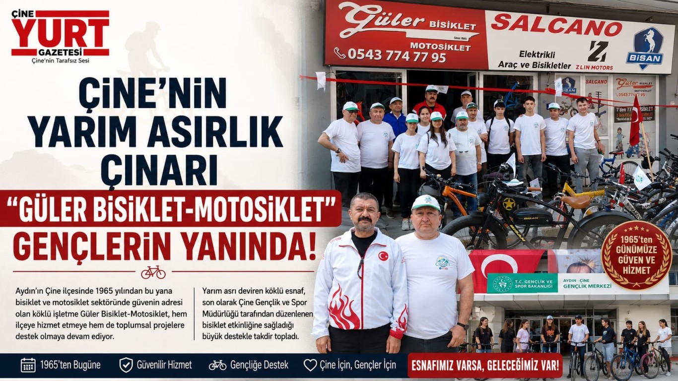 Çine’nin Yarım Asırlık Çınarı Güler Bisiklet-Motosiklet Gençlerin Yanında!